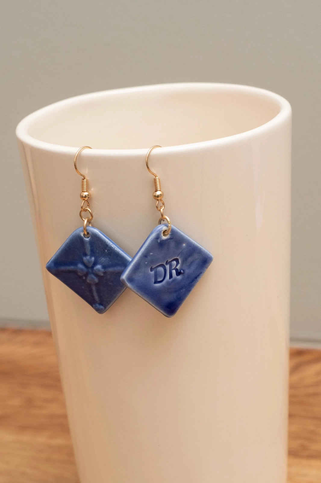 Earrings - Desvres earthenware