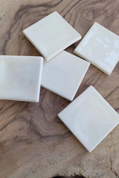 Small earthenware tiles - Plain color- set of 10