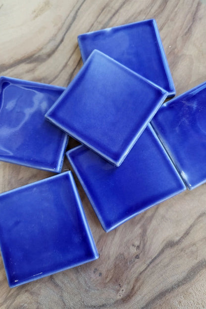 Small earthenware tiles - Plain color- set of 10