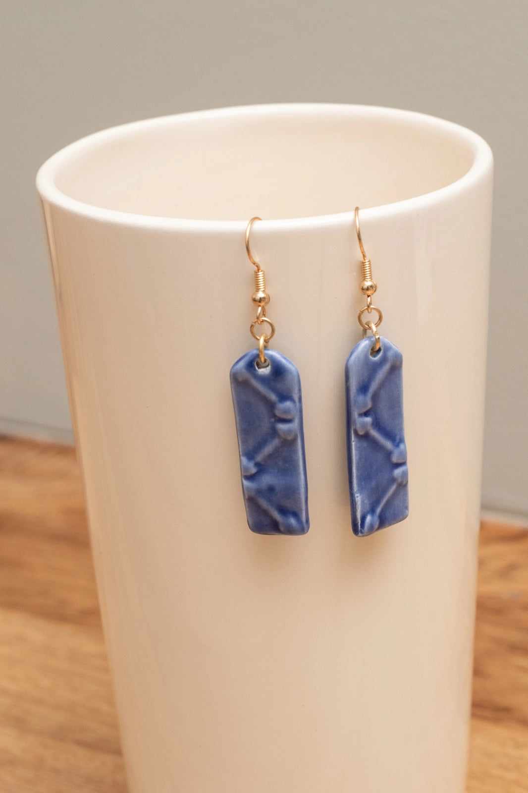 Earrings - Desvres earthenware