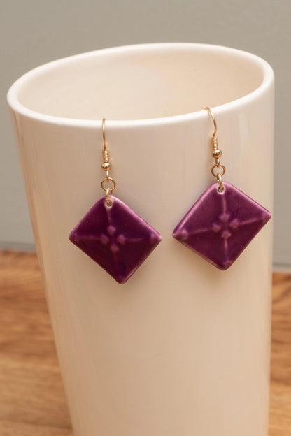 Earrings - Desvres earthenware